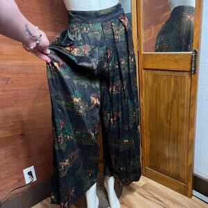 VINTAGE 80s Wide Leg Equestrian Pants Size 4 Pleated High Waist Relaxed